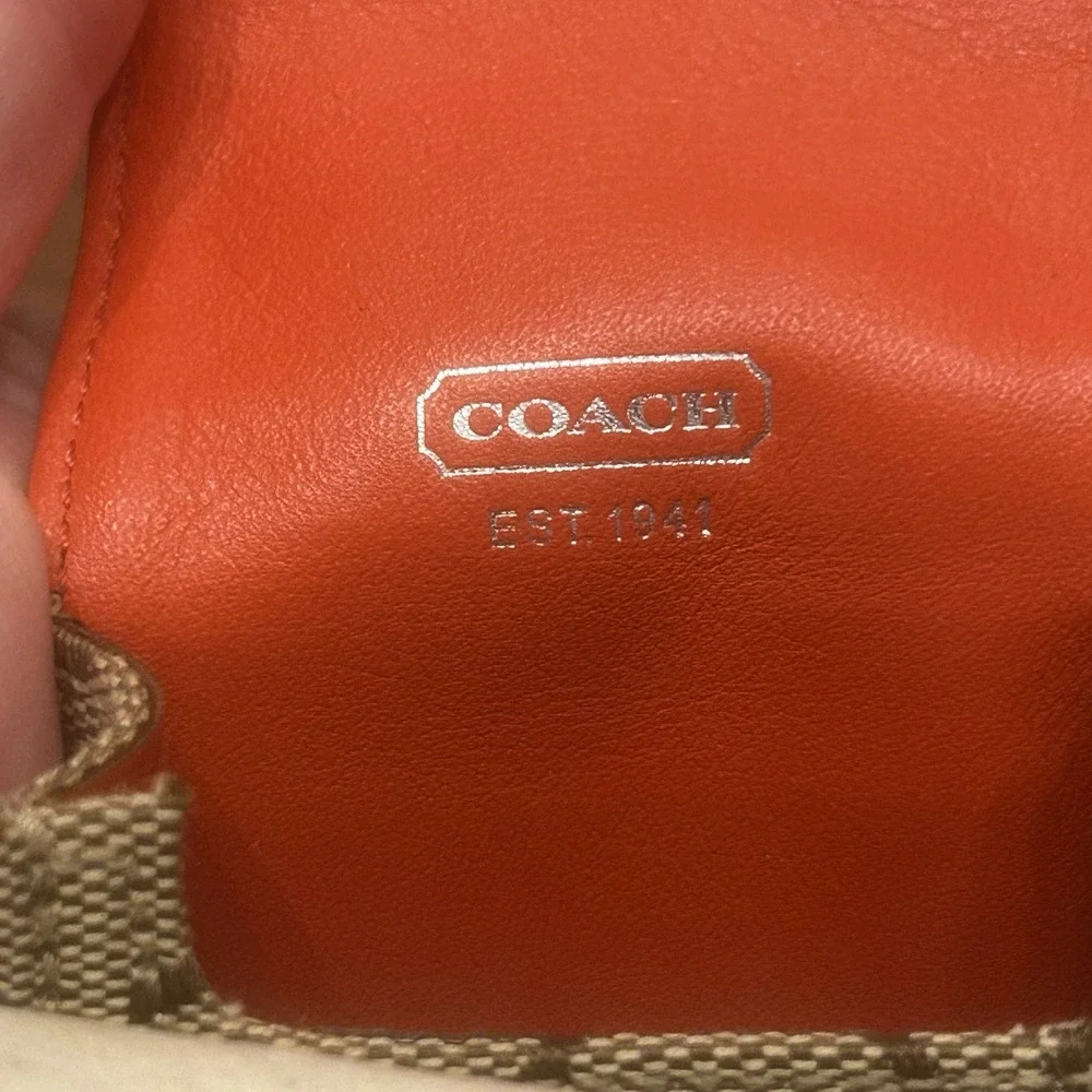 COACH Treo Case Khaki/Vermillion LOGO C Fabric Cell Phone Strap Vintage‎ Y2K NEW